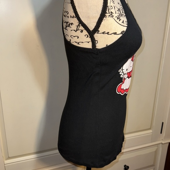 Hello Kitty Sanrio Retro Black Tank Top Juniors size Large slim fit - Picture 10 of 11